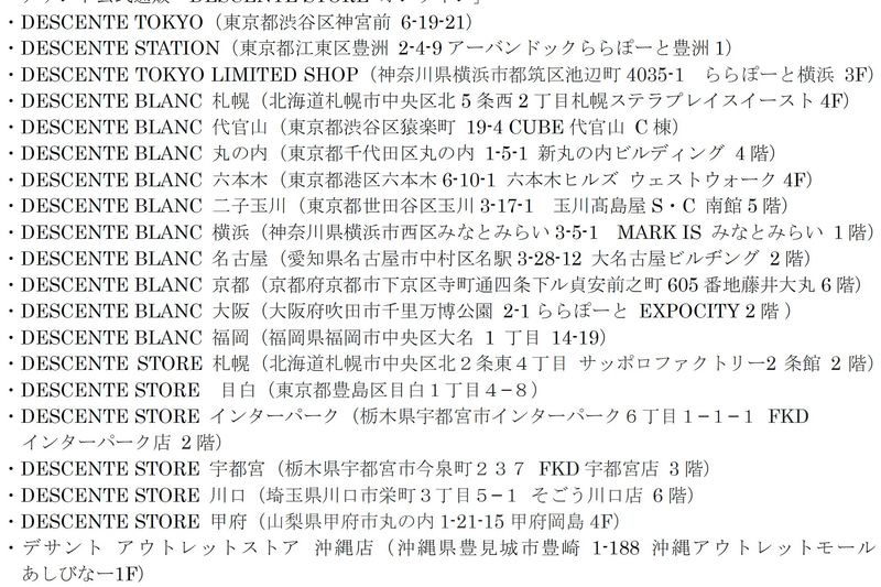 販売店舗リスト