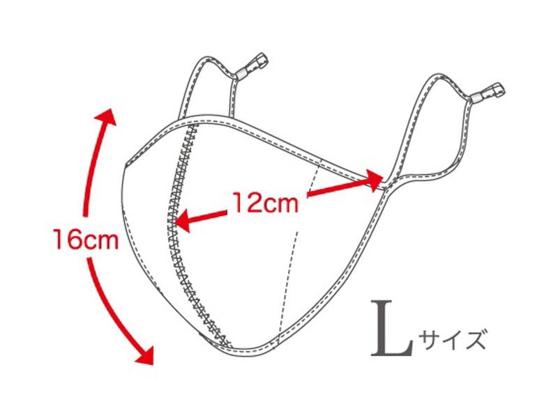 DESCENTE ATHLETIC MASKのサイズはS、M、Lの3種類
