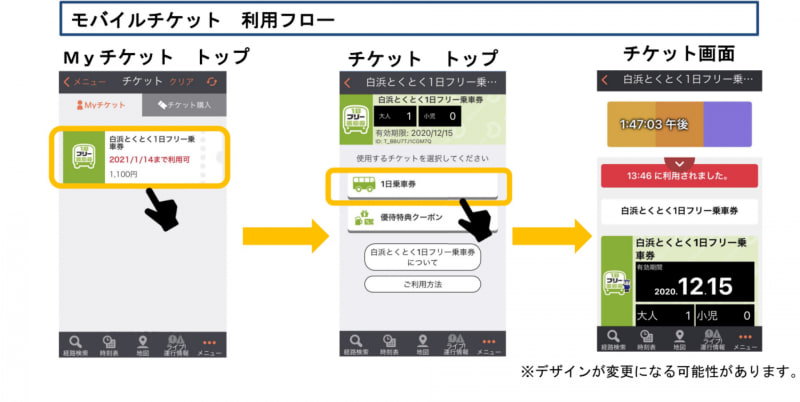モバイルチケットの利用手順