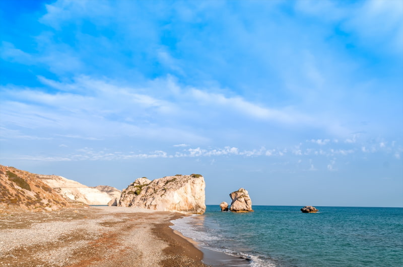 愛と美の女神アフロディーテ誕生伝説地「ペトラ・トゥ・ロミウ」（場所：パフォス）