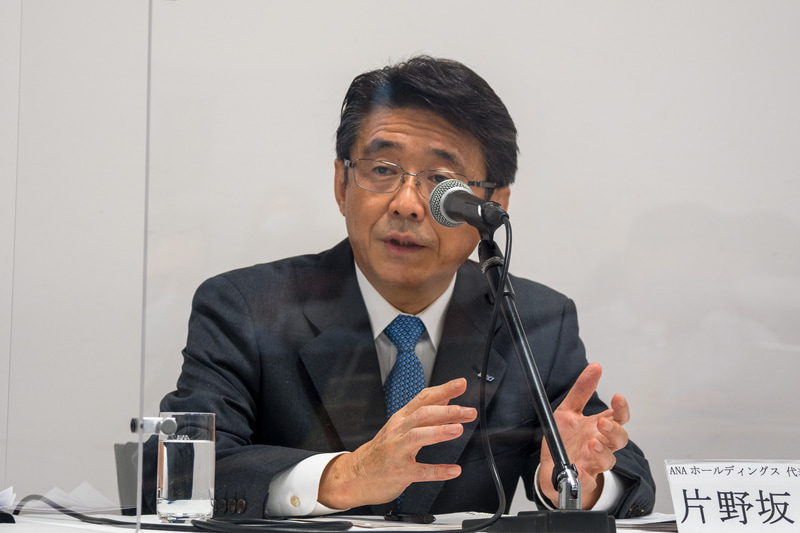 ANAホールディングス 代表取締役社長の片野坂真哉氏（2020年10月撮影）