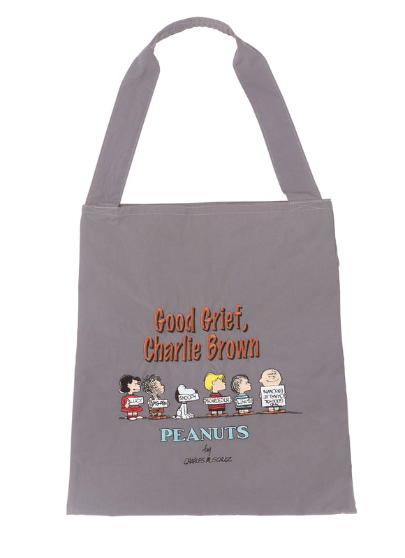 Wtote PEANUTS EMBROIDERY GRAY