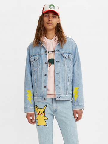 リーバイス×ポケモンのアパレル2月15日発売。ピカチュウのデニムや セレクトショップ デニムジャケット リーバイス ピカチュウ ポケモン コラボ L Gジャン/デニムジャケット