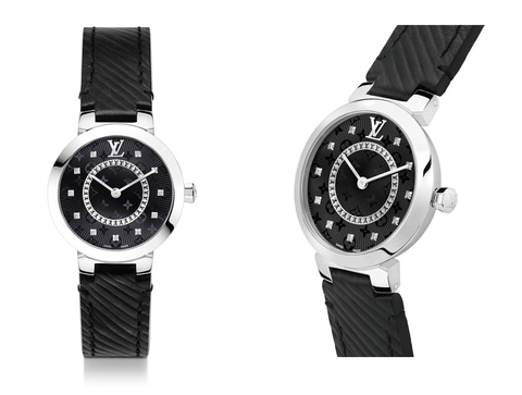 ルイ・ヴィトン、ブラックを基調とした腕時計「タンブール スリム