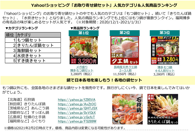 「お取り寄せ鍋セット」