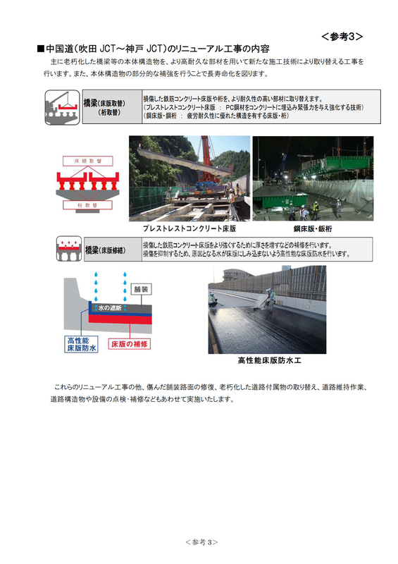中国道 吹田JCT～宝塚ICのリニューアル工事内容