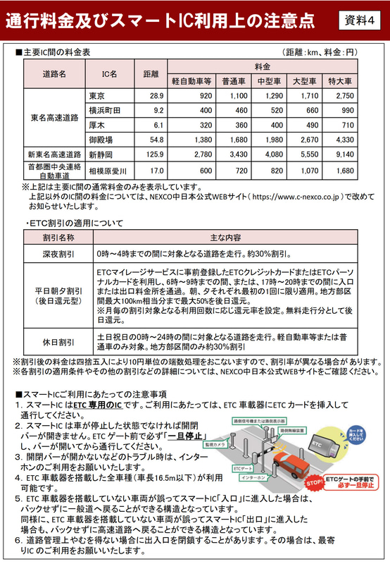 主な区間の料金など