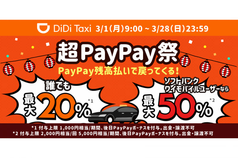 超PayPay祭りは3月1日～28日に開催。ソフトバンク/ワイモバイルユーザーならよりお得に