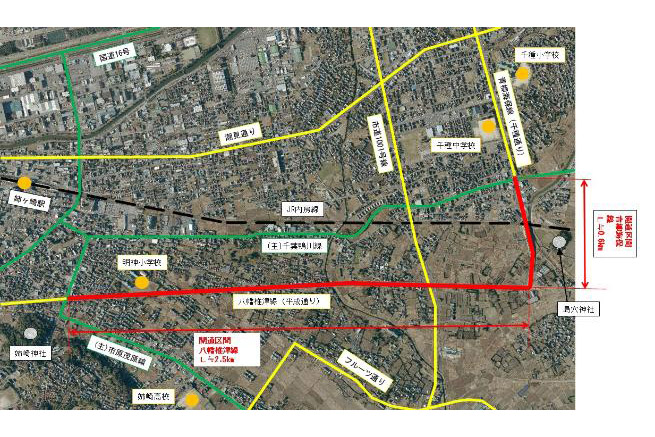 JR姉ヶ崎駅付近の平成通り、千種通りが3月26日開通