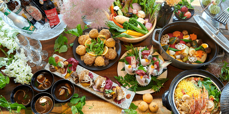 地域の食材を生かしたディナーコース