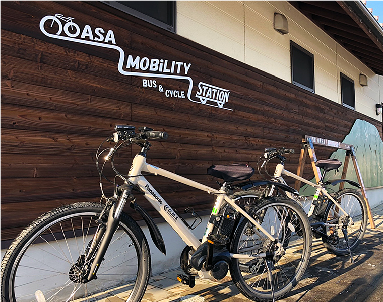 「サイクルステーション」は駐車場、駐輪場、トイレ、休憩所などを備える