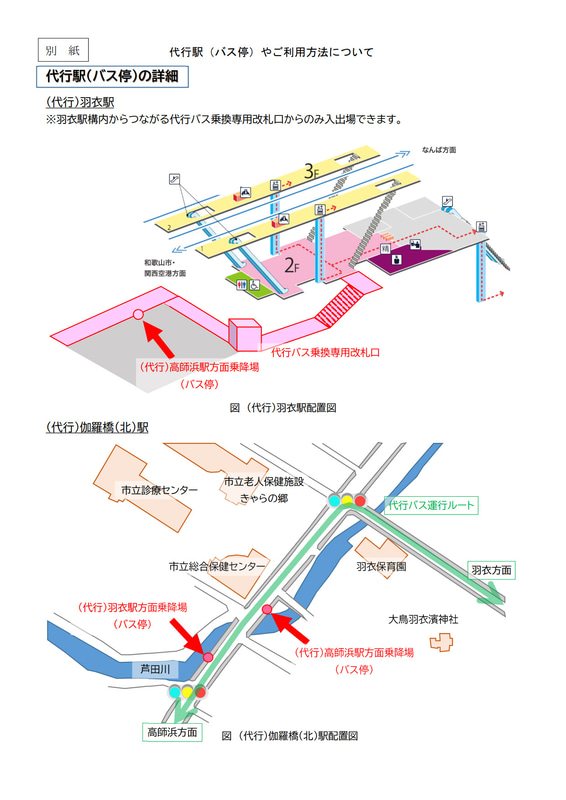 代行バスの乗降場