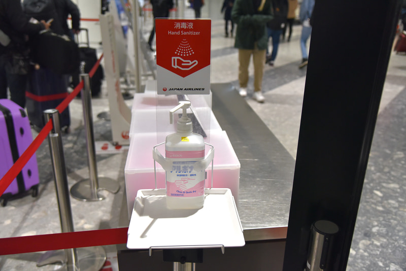 消毒液もさまざまな場所に配置されていた