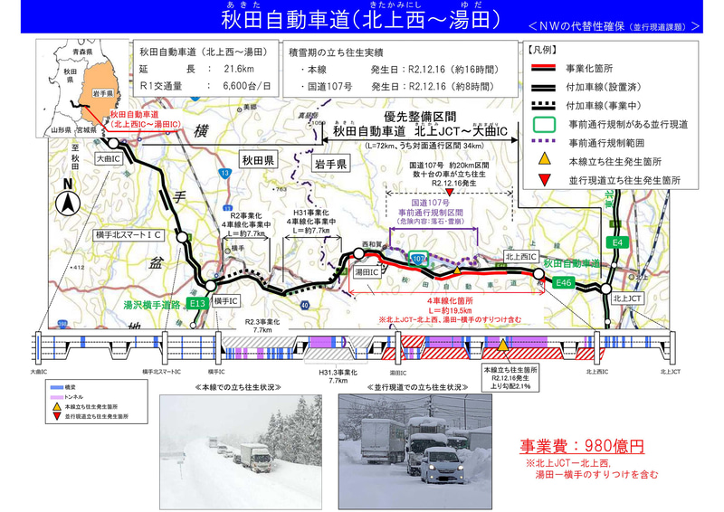 秋田自動車道 北上西IC～湯田IC
