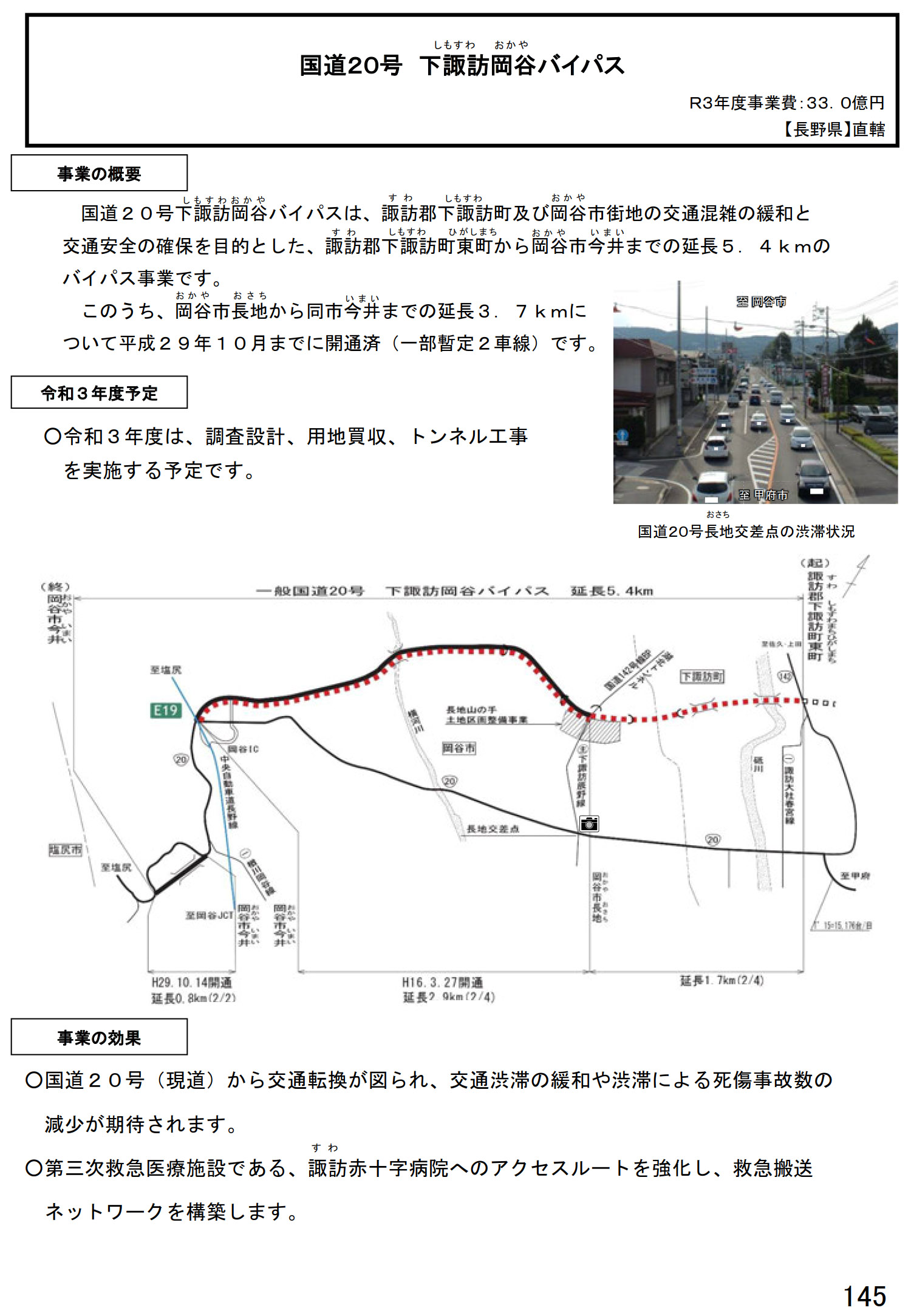 国道20号 下諏訪岡谷バイパス（長野県）