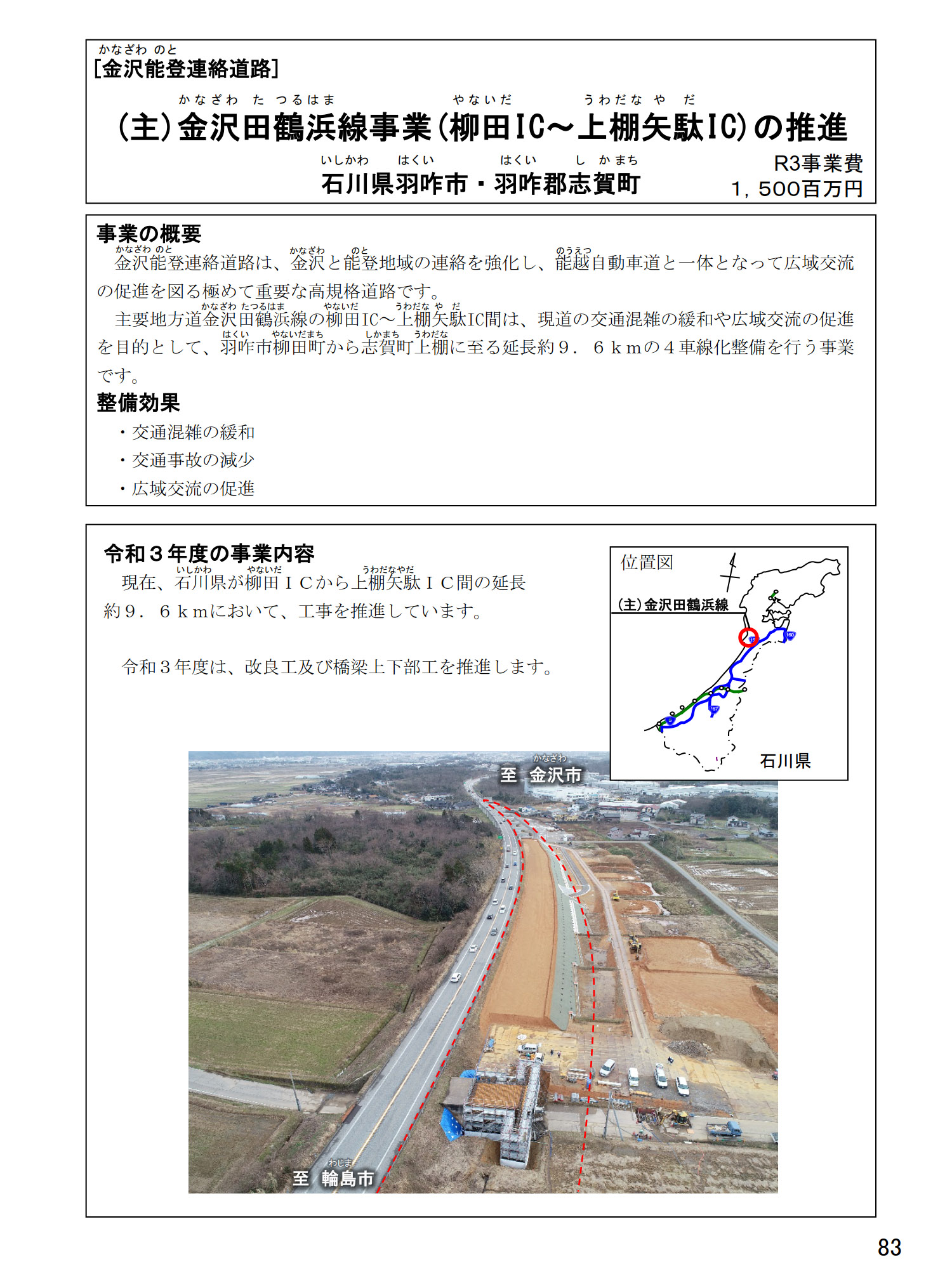 金沢能登連絡道路 柳田IC～上棚矢駄IC（石川県）