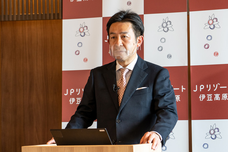 一般社団法人伊東観光協会 会長の稲葉明久氏は「伊東市は旅館、ホテル、ペンション、民宿とさまざまな宿が揃っている。このJPリゾート 伊豆高原がこの地域の中核施設となっていってほしい」と述べた