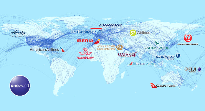 ワンワールドアライアンスのネットワーク