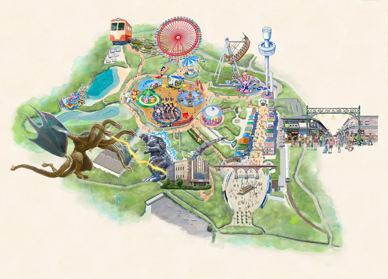 リニューアル後の園内のマップ（画像提供：西武園ゆうえんち）