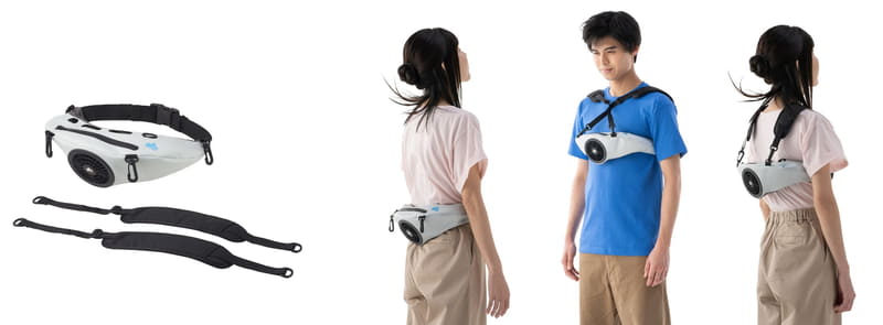 取り外し可能なチェストベルトで、さまざまな装着方法