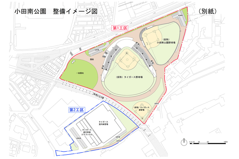 阪神電鉄、阪神タイガース、兵庫県尼崎市は、阪神タイガースファーム施設を小田南公園野球場に整備、運営することについての基本協定を締結した