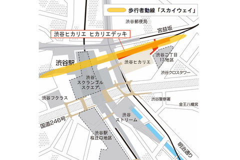 東急 渋谷駅東口から宮益坂上へ向かう歩行者デッキ ヒカリエデッキ 7月オープン トラベル Watch