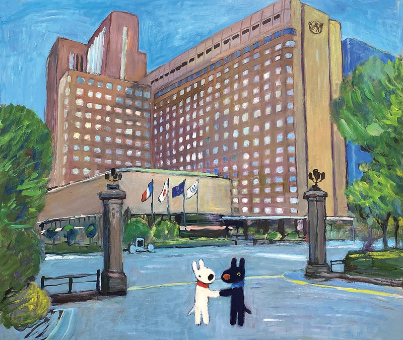 リサとガスパールと帝国ホテル 東京のコラボ企画を実施。画像は描き下ろしイラストのうち1点