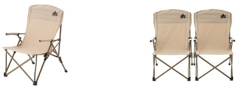 ロゴス、コンパクト収納のアウトドアチェア2種。ダイニング用と