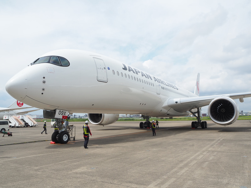 JALのA350 9号機が羽田空港に到着した（写真提供：日本航空）