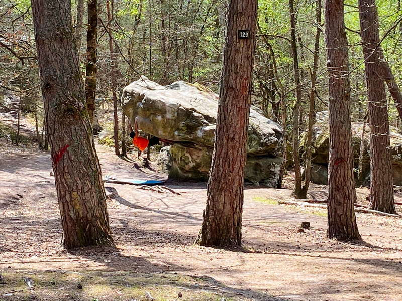 ボルダリングを楽しむ人びと