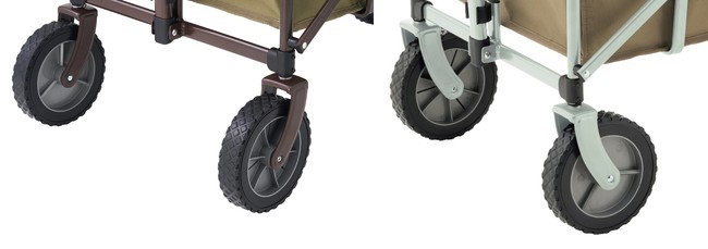 地面をとらえて走りやすいひし形ブロックタイヤ採用