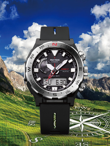 PRO TREK、方位計測に特化したクライマーラインの「PRW-6800