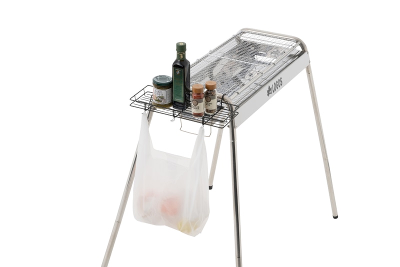 サイドラックはゴミ袋などを吊り下げられるフック付き