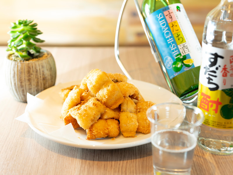 8月限定で小松島の特産の鱧の唐揚げを無料で味わえる