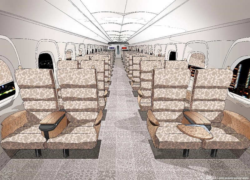 指定席のインテリアデザイン、3号車「唐草」