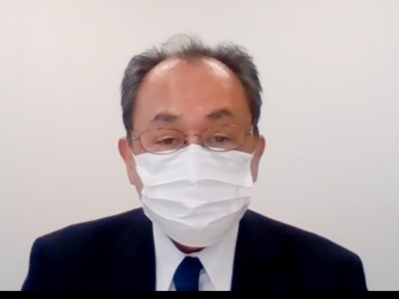 ANAHDが2021年度第1四半期決算を発表。説明を担当したのはANAホールディングス株式会社 取締役 専務執行役員 福澤一郎氏