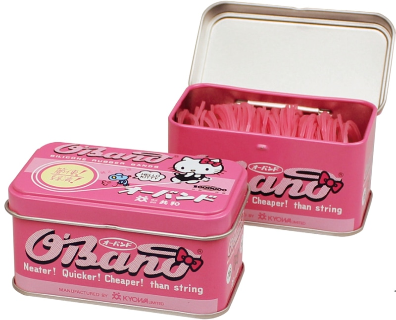 驚きの輪ゴム活用術やキャラクターとのコラボ商品、オーバンドの技術を活かした商品などを紹介する