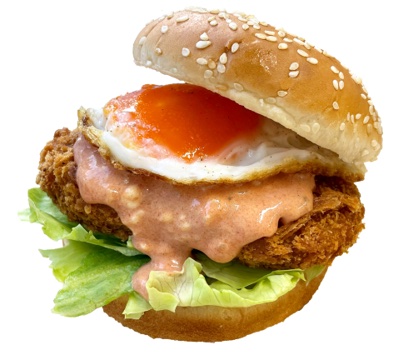 「めんまが好きなBOMBOMバーガーのコロッケバーガー（DX）」（550円）