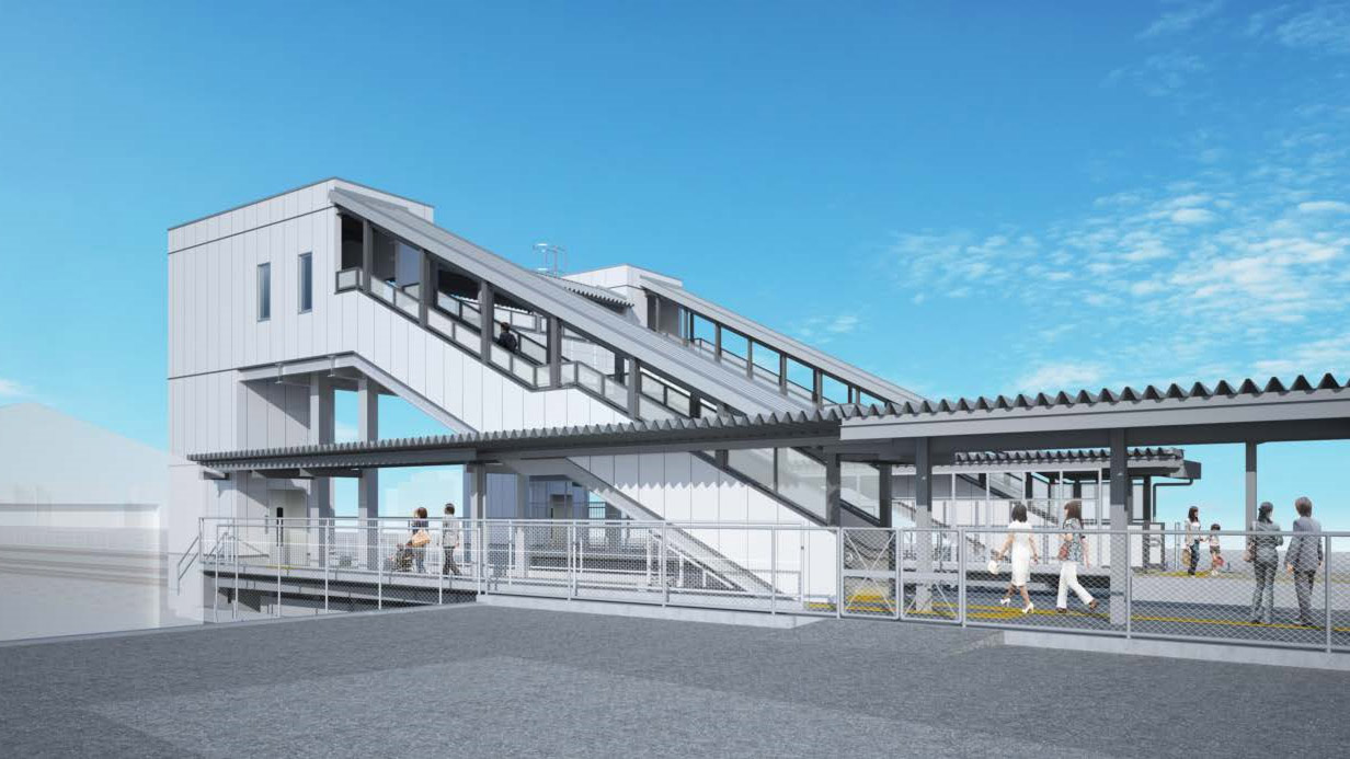 JR東海は飯田線 新城駅のバリアフリー設備を供用開始する（駅舎側からイメージ）