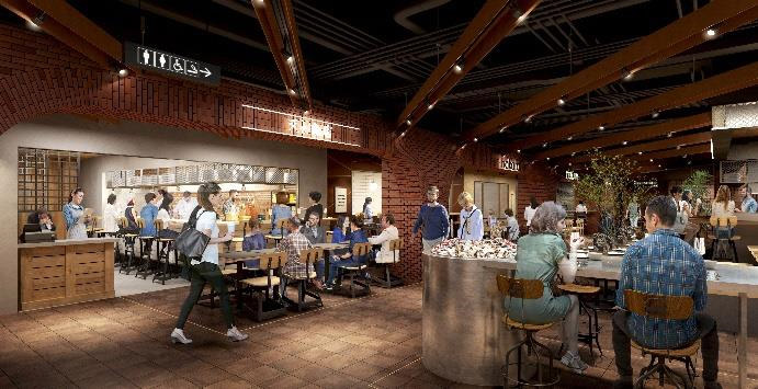 2022年春開業予定の飲食ゾーン「天神イナチカ」イメージ