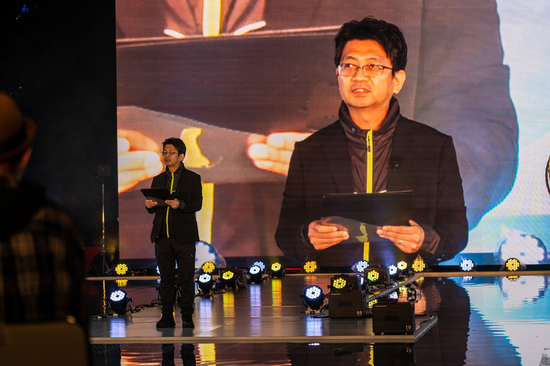 あいさつで登壇したワークマン営業企画部兼広報部部長の林知幸氏