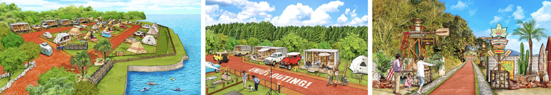 キャンプサイト19区画と4棟のコンテナサイトを有する