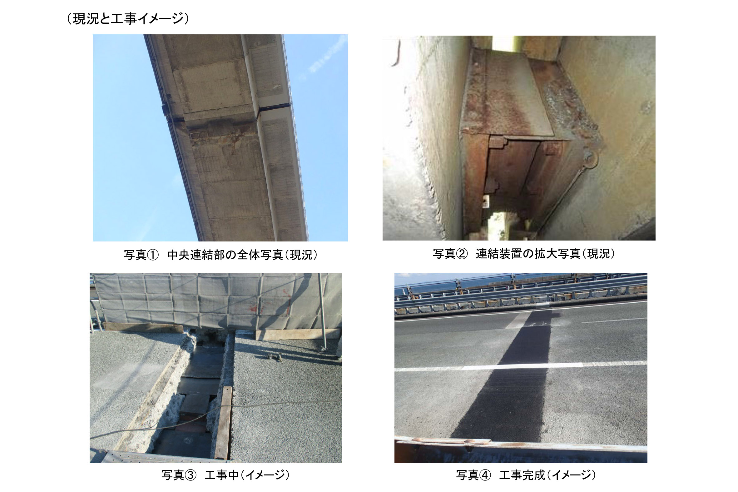 工事内容。橋を連続化し、快適性や走行安全性を向上させる