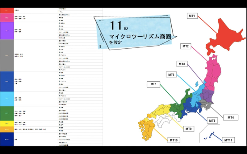 日本を11の区画に独自に分けた「マイクロツーリズム商圏」に沿ったPRを展開