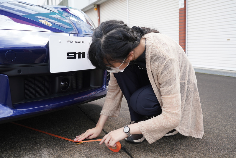 マーキングした位置で紙テープを測る。あとはなんらかの方法で長さを出せばOK