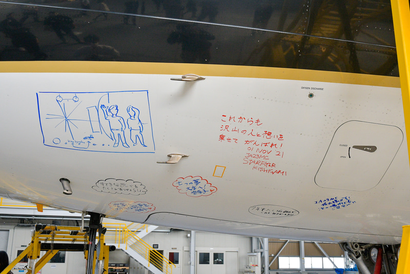 油性マジックでも上空で剥がれ落ちてしまうとのこと