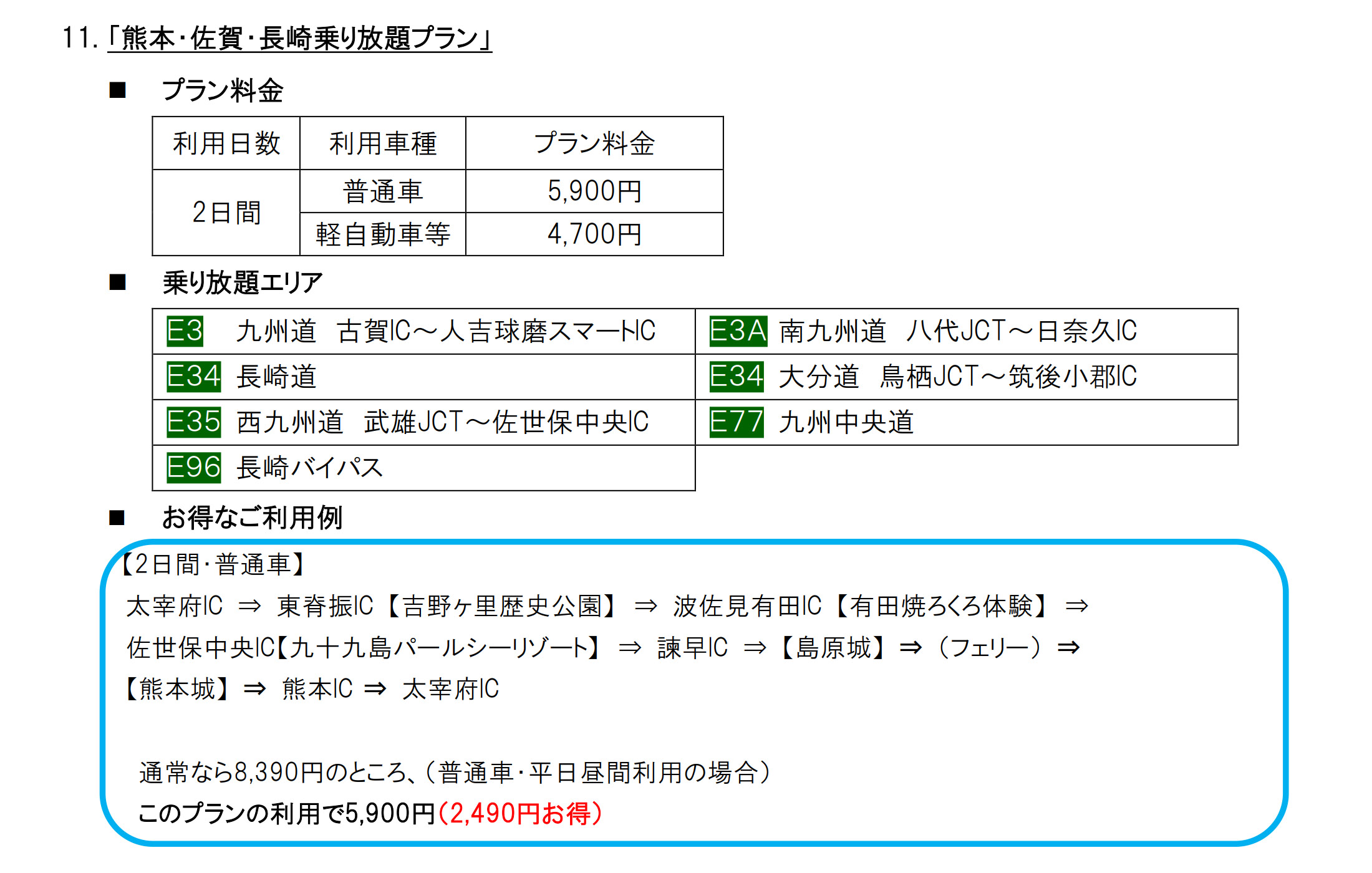 九州エリアの発売プラン