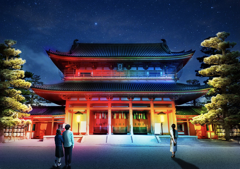 慶天門ライトアップ