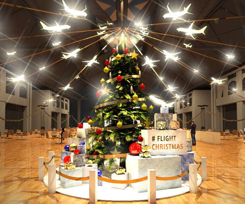 セントレアは第1ターミナル4階イベントプラザで「FLIGHT CHRISTMAS」を実施する