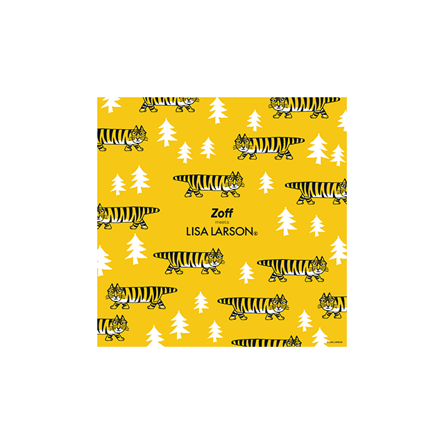 メガネをかけた「勇気のとらマイキー」柄ミニ風呂敷